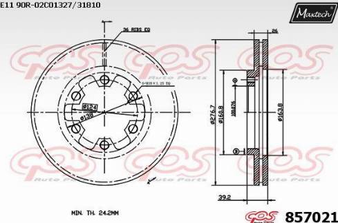 Maxtech 857021.0000 - Гальмівний диск autocars.com.ua