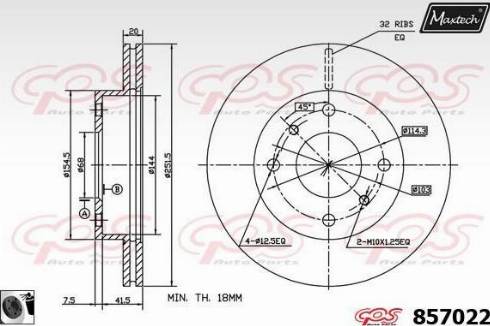 Maxtech 857022.0060 - Тормозной диск autodnr.net