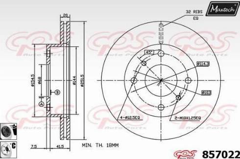 Maxtech 857022.6060 - Тормозной диск autodnr.net