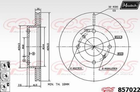 Maxtech 857022.6880 - Тормозной диск autodnr.net