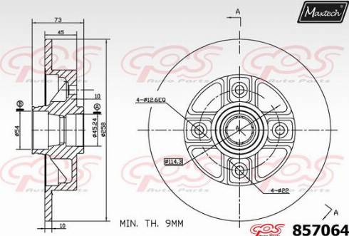 Maxtech 857064.0000 - Гальмівний диск autocars.com.ua