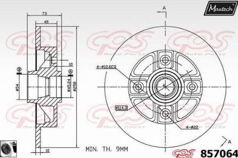 Maxtech 857064.0060 - Гальмівний диск autocars.com.ua