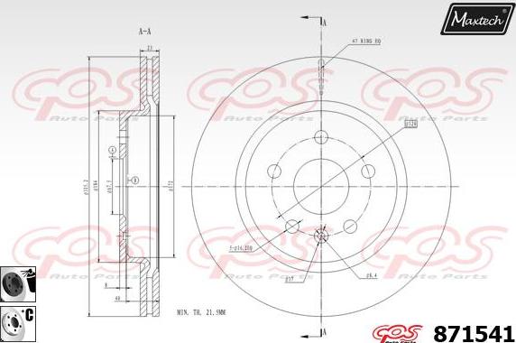 Maxtech 857064 - Гальмівний диск autocars.com.ua