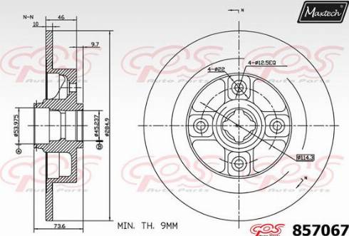 Maxtech 857067.0000 - Гальмівний диск autocars.com.ua