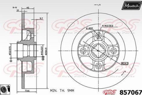 Maxtech 857067.0060 - Гальмівний диск autocars.com.ua