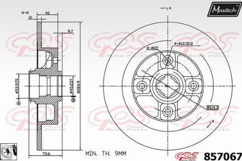 Maxtech 857067.0080 - Гальмівний диск autocars.com.ua