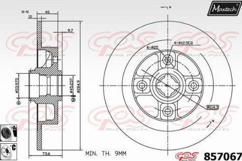 Maxtech 857067.6060 - Гальмівний диск autocars.com.ua