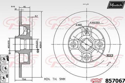 Maxtech 857067.6880 - Гальмівний диск autocars.com.ua