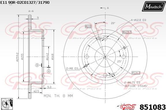 Maxtech 857067 - Гальмівний диск autocars.com.ua