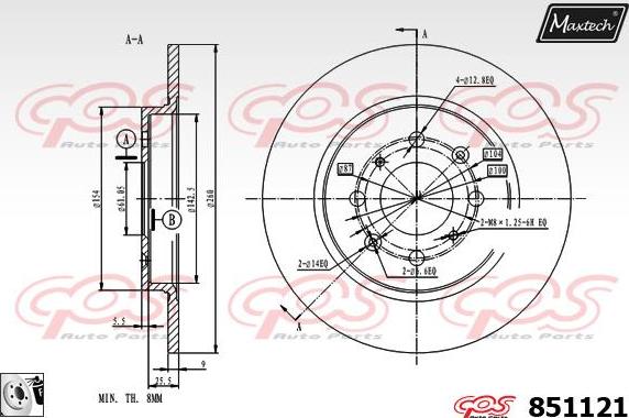 Maxtech 857072 - Гальмівний диск autocars.com.ua