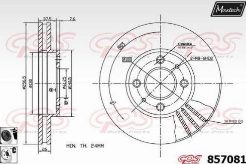 Maxtech 857081.6060 - Гальмівний диск autocars.com.ua