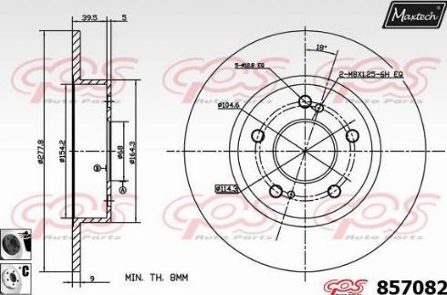 Maxtech 857082.6060 - Гальмівний диск autocars.com.ua