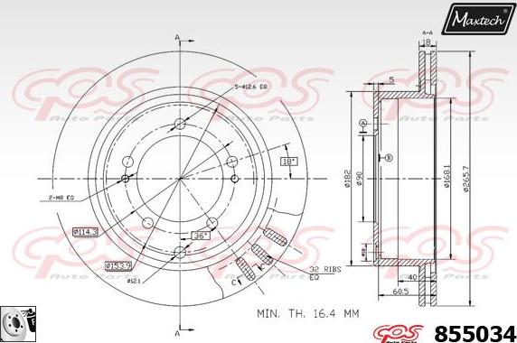 Maxtech 857082 - Гальмівний диск autocars.com.ua