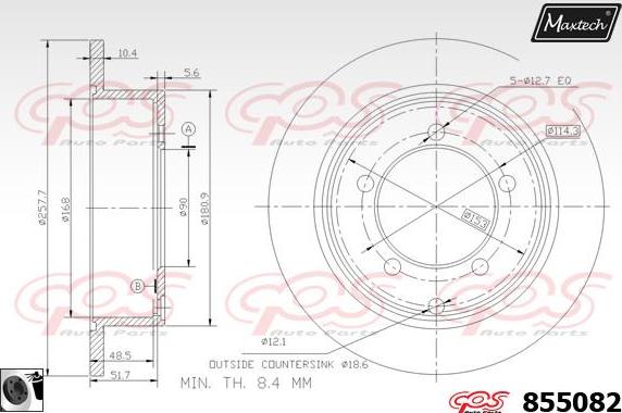 Maxtech 857086 - Гальмівний диск autocars.com.ua