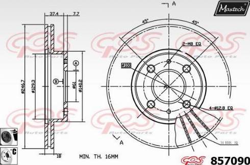 Maxtech 857090.6060 - Гальмівний диск autocars.com.ua