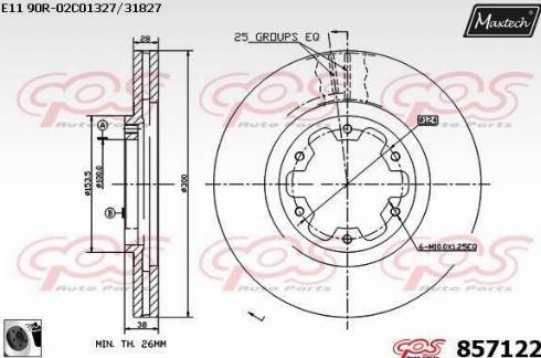 Maxtech 857122.0060 - Гальмівний диск autocars.com.ua