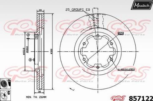 Maxtech 857122.6060 - Гальмівний диск autocars.com.ua