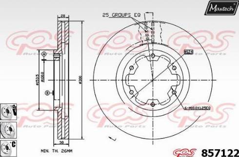 Maxtech 857122.6880 - Гальмівний диск autocars.com.ua