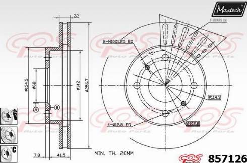 Maxtech 857126.6980 - Гальмівний диск autocars.com.ua