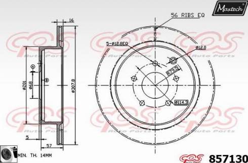 Maxtech 857130.0060 - Тормозной диск autodnr.net