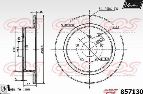 Maxtech 857130.0080 - Тормозной диск autodnr.net