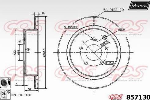 Maxtech 857130.6060 - Тормозной диск autodnr.net