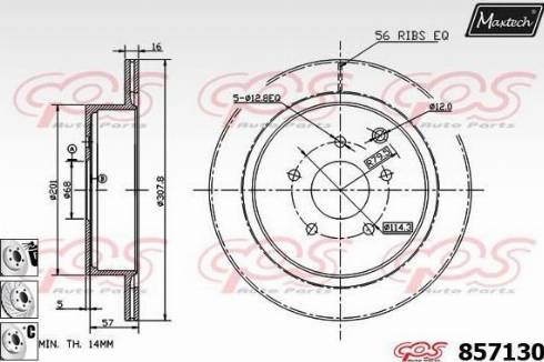 Maxtech 857130.6880 - Тормозной диск autodnr.net