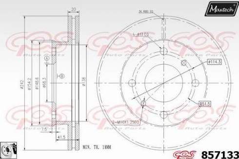 Maxtech 857133.0080 - Тормозной диск autodnr.net