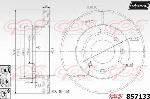 Maxtech 857133.6980 - Тормозной диск autodnr.net