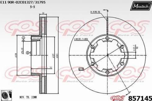 Maxtech 857145.0060 - Гальмівний диск autocars.com.ua