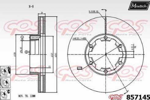 Maxtech 857145.6880 - Гальмівний диск autocars.com.ua