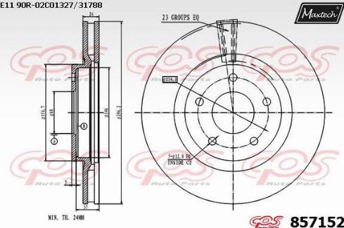 Maxtech 857152.0000 - Гальмівний диск autocars.com.ua