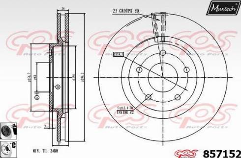 Maxtech 857152.6060 - Гальмівний диск autocars.com.ua