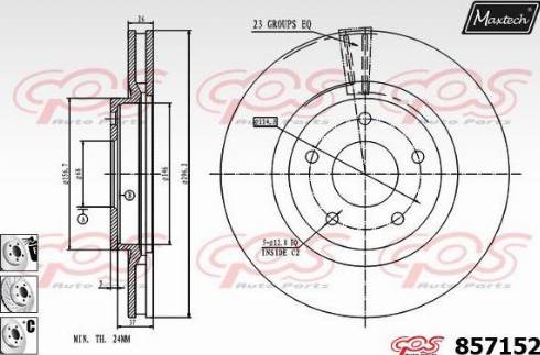 Maxtech 857152.6980 - Гальмівний диск autocars.com.ua