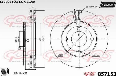 Maxtech 857153.0060 - Гальмівний диск autocars.com.ua