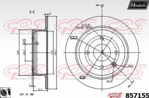 Maxtech 857155.0060 - Гальмівний диск autocars.com.ua