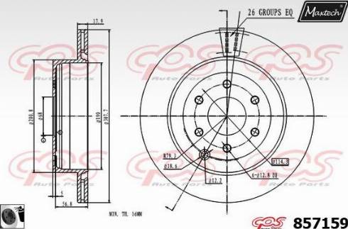 Maxtech 857159.0060 - Гальмівний диск autocars.com.ua