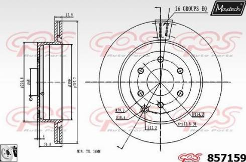 Maxtech 857159.0080 - Гальмівний диск autocars.com.ua