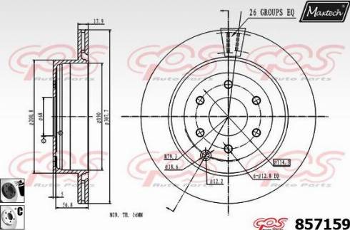 Maxtech 857159.6060 - Гальмівний диск autocars.com.ua