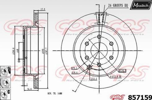 Maxtech 857159.6880 - Гальмівний диск autocars.com.ua