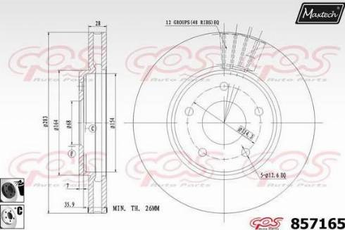 Maxtech 857165.6060 - Гальмівний диск autocars.com.ua