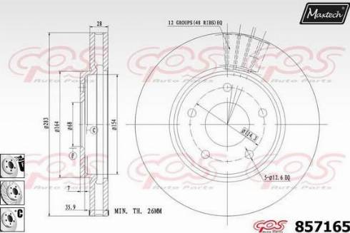 Maxtech 857165.6880 - Гальмівний диск autocars.com.ua