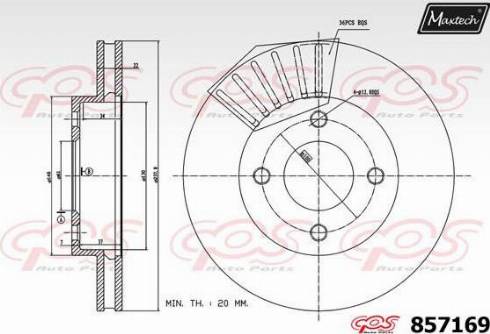 Maxtech 857169.0000 - Гальмівний диск autocars.com.ua