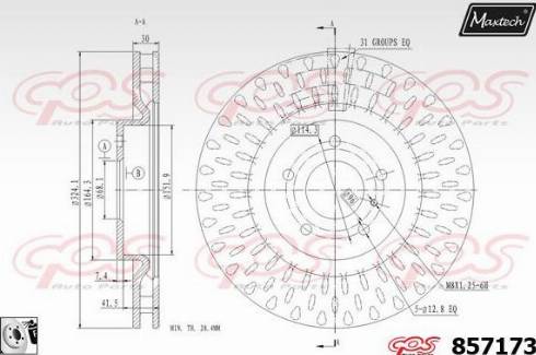 Maxtech 857173.0080 - Гальмівний диск autocars.com.ua