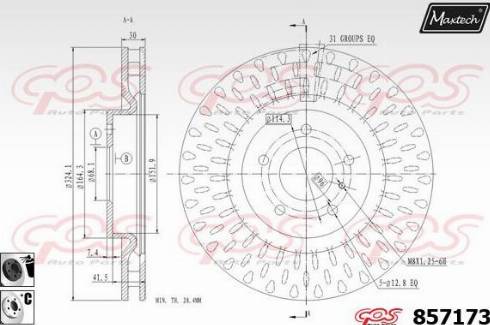 Maxtech 857173.6060 - Гальмівний диск autocars.com.ua