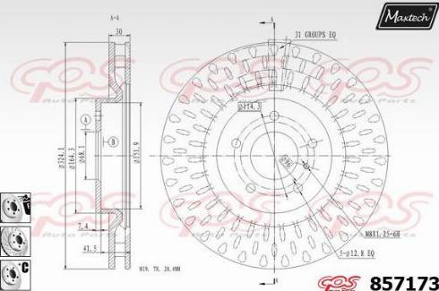 Maxtech 857173.6880 - Гальмівний диск autocars.com.ua