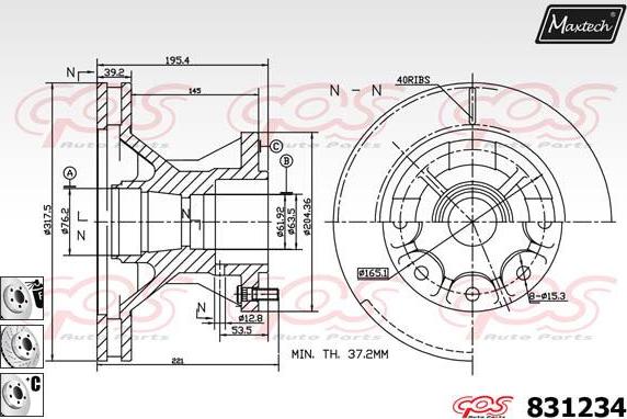 Maxtech 857173 - Тормозной диск autodnr.net