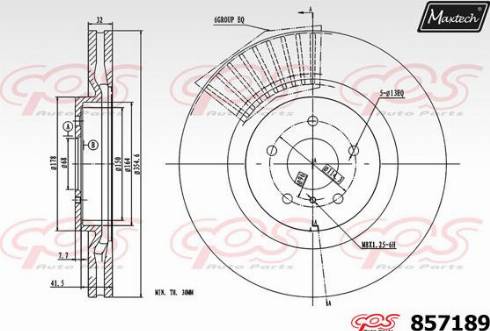 Maxtech 857189.0000 - Гальмівний диск autocars.com.ua