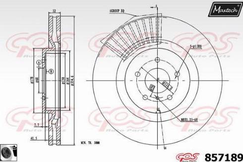 Maxtech 857189.0060 - Гальмівний диск autocars.com.ua