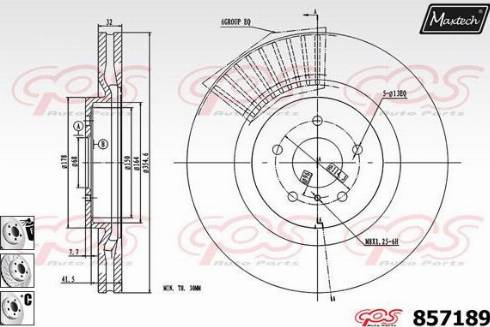 Maxtech 857189.6980 - Гальмівний диск autocars.com.ua